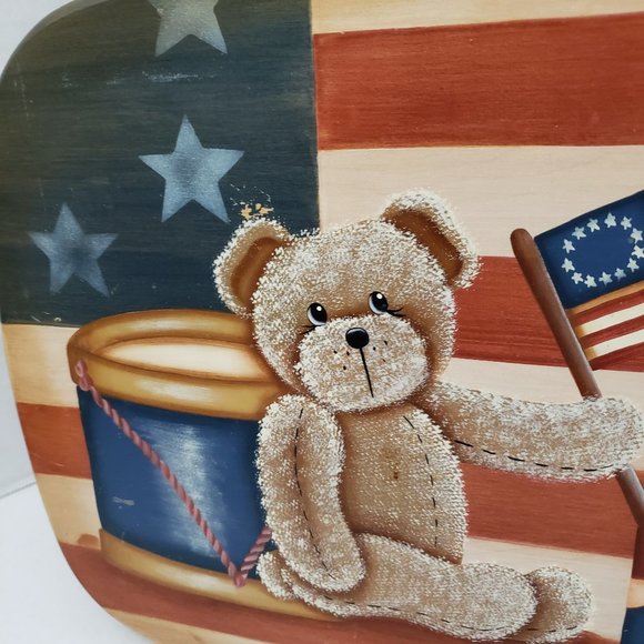 Basket Accessories Wood Toys Patriotic American USA Flag Art Wall Display 90s - Picture 5 of 16